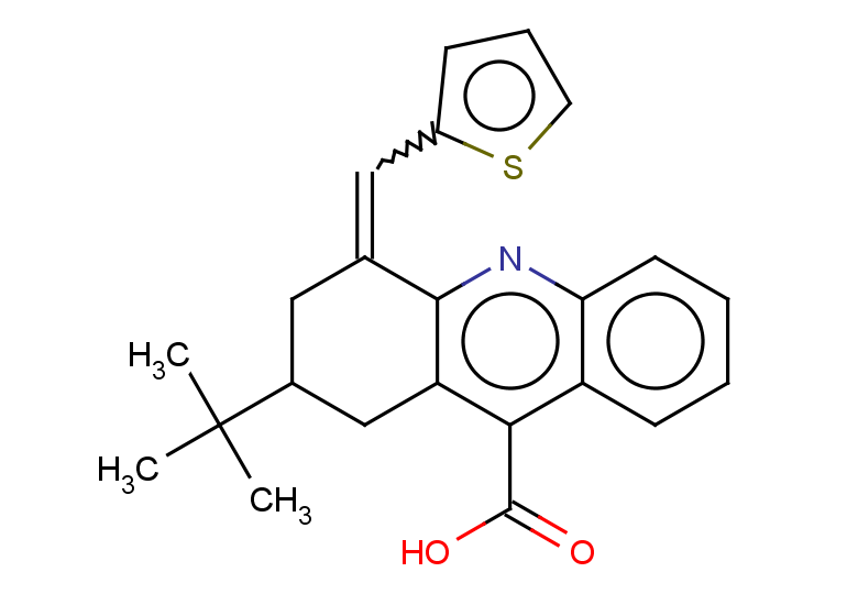 2-tert-butyl-4-(thiophen-2-ylmethylidene)-1,2,3,4-tetrahydroacridine-9-carboxylic acid