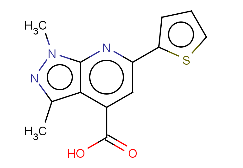 1,3-dimethyl-6-(thiophen-2-yl)-1H-pyrazolo[3,4-b]pyridine-4-carboxylic acid