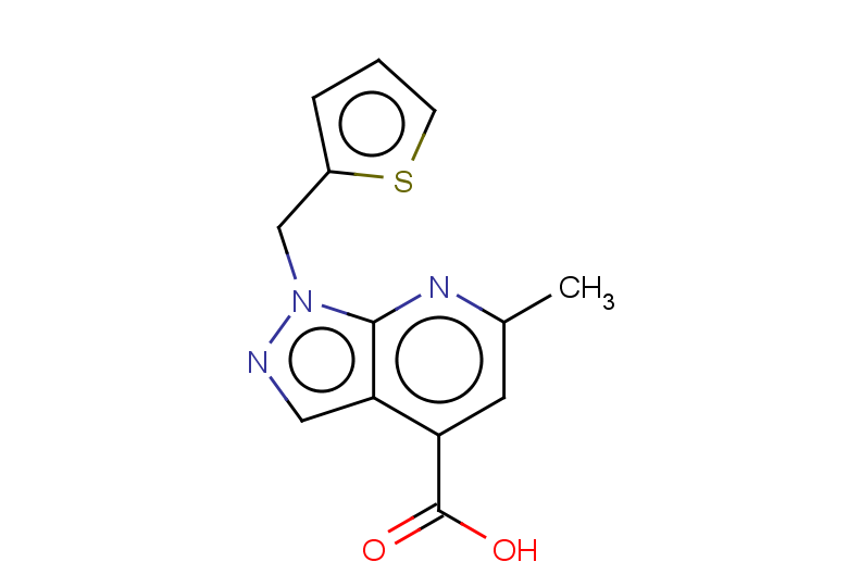 6-methyl-1-[(thiophen-2-yl)methyl]-1H-pyrazolo[3,4-b]pyridine-4-carboxylic acid