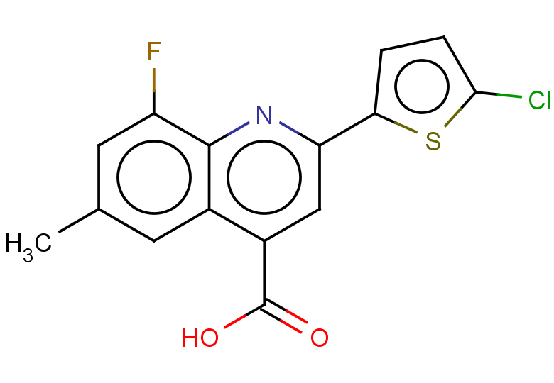 2-(5-chlorothiophen-2-yl)-8-fluoro-6-methylquinoline-4-carboxylic acid