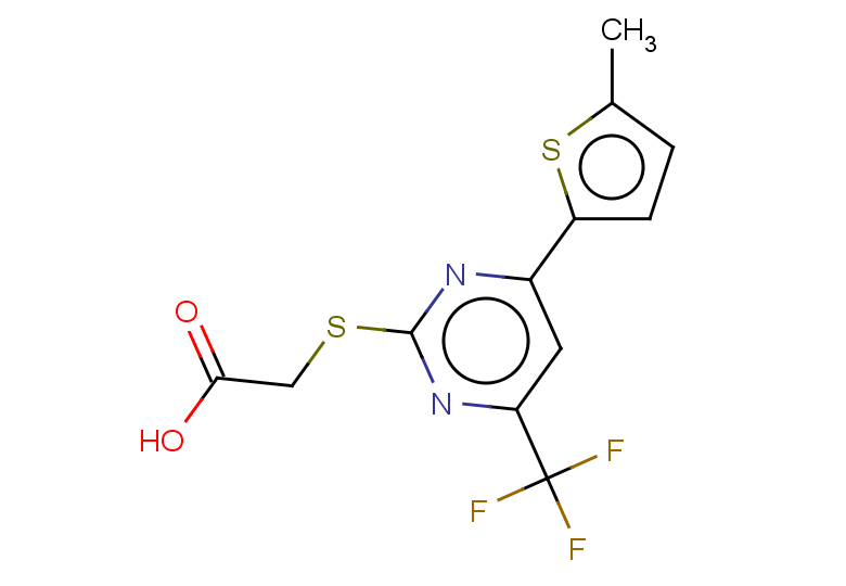 2-{[4-(5-methylthiophen-2-yl)-6-(trifluoromethyl)pyrimidin-2-yl]sulfanyl}acetic acid