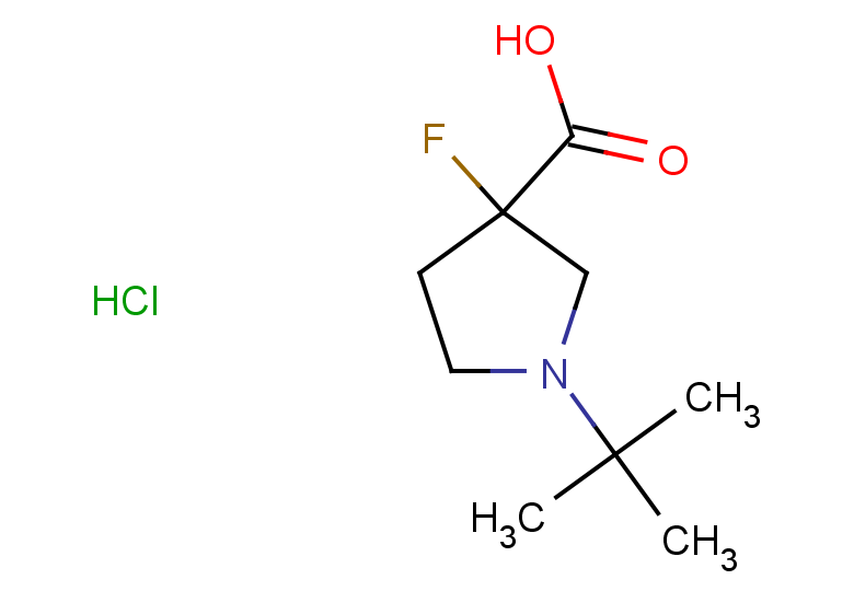 1-tert-butyl-3-fluoropyrrolidine-3-carboxylic acid hydrochloride