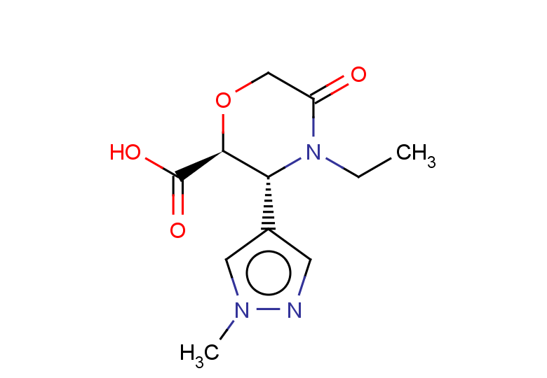rac-(2R,3S)-4-ethyl-3-(1-methyl-1H-pyrazol-4-yl)-5-oxomorpholine-2-carboxylic acid, trans