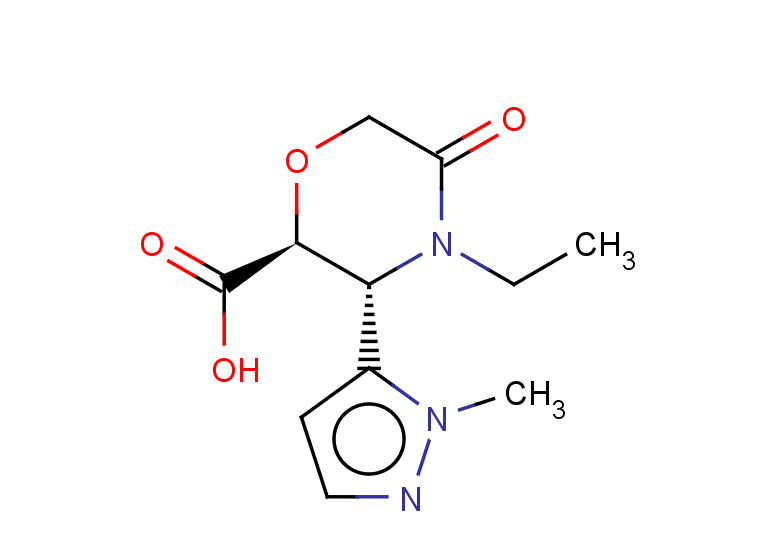 rac-(2R,3S)-4-ethyl-3-(1-methyl-1H-pyrazol-5-yl)-5-oxomorpholine-2-carboxylic acid, trans