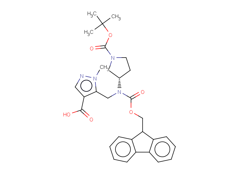 5-({[(3S)-1-[(tert-butoxy)carbonyl]pyrrolidin-3-yl][(9H-fluoren-9-ylmethoxy)carbonyl]amino}methyl)-1-methyl-1H-pyrazole-4-carboxylic acid