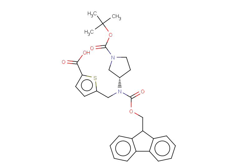 5-({[(3S)-1-[(tert-butoxy)carbonyl]pyrrolidin-3-yl]({[(9H-fluoren-9-yl)methoxy]carbonyl})amino}methyl)thiophene-2-carboxylic acid
