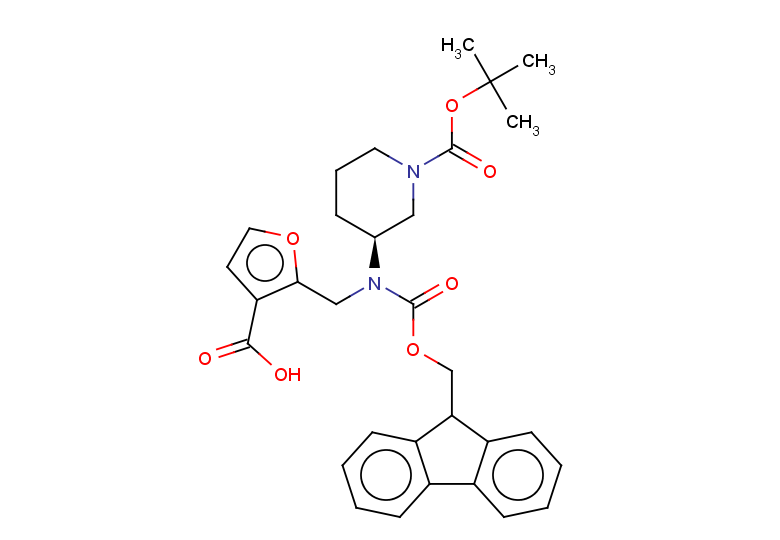 2-({[(3S)-1-[(tert-butoxy)carbonyl]piperidin-3-yl][(9H-fluoren-9-ylmethoxy)carbonyl]amino}methyl)furan-3-carboxylic acid