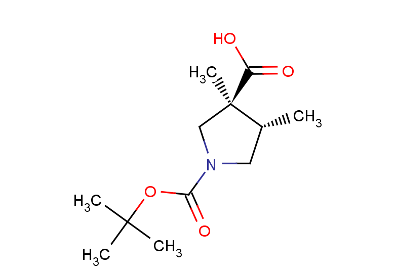 rac-(3R,4R)-1-[(tert-butoxy)carbonyl]-3,4-dimethylpyrrolidine-3-carboxylic acid, trans