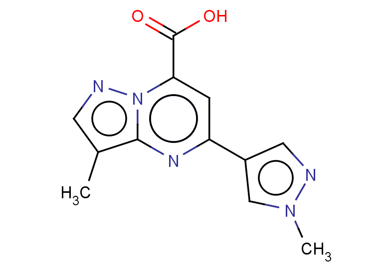 3-methyl-5-(1-methyl-1H-pyrazol-4-yl)pyrazolo[1,5-a]pyrimidine-7-carboxylic acid