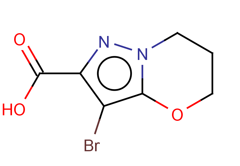 3-bromo-5H,6H,7H-pyrazolo[3,2-b][1,3]oxazine-2-carboxylic acid
