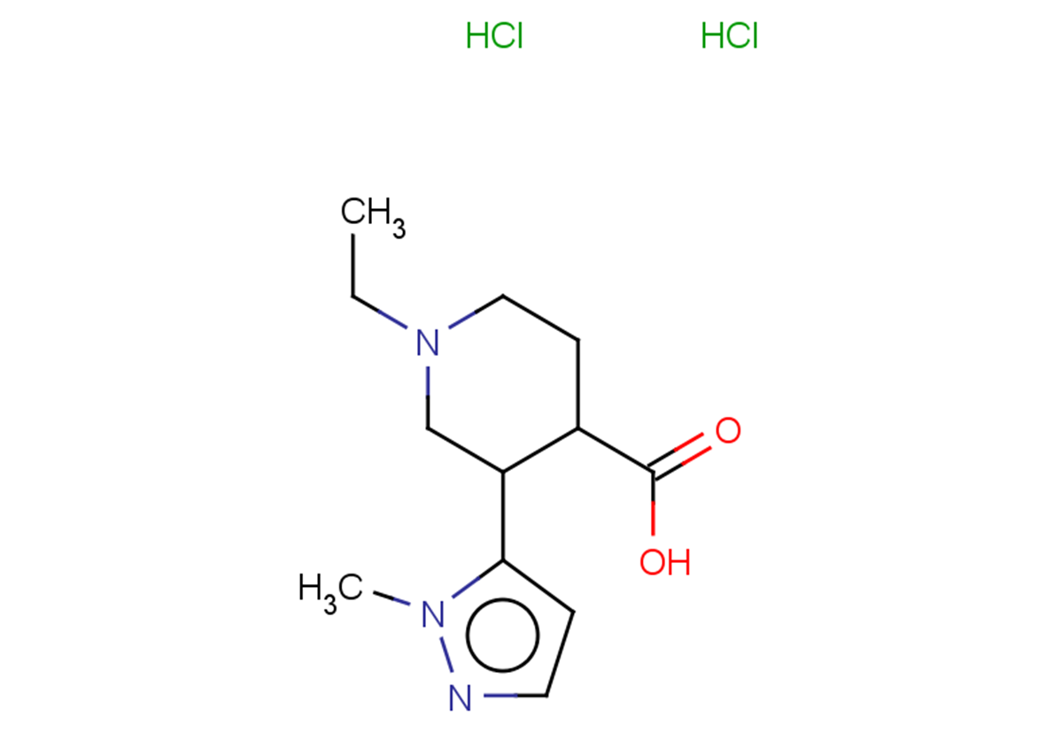 1-ethyl-3-(1-methyl-1H-pyrazol-5-yl)piperidine-4-carboxylic acid dihydrochloride, Mixture of diastereomers