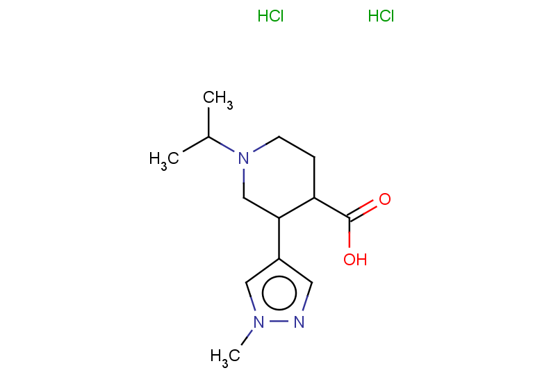 3-(1-methyl-1H-pyrazol-4-yl)-1-(propan-2-yl)piperidine-4-carboxylic acid dihydrochloride