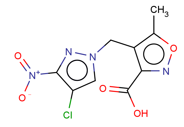 4-[(4-chloro-3-nitro-1H-pyrazol-1-yl)methyl]-5-methyl-1,2-oxazole-3-carboxylic acid