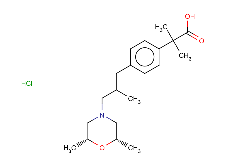 2-[4-(2-{[(2R,6S)-2,6-dimethylmorpholin-4-yl]methyl}propyl)phenyl]-2-methylpropanoic acid hydrochloride