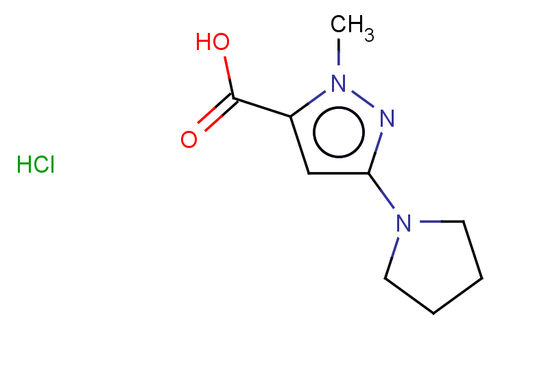 1-methyl-3-(pyrrolidin-1-yl)-1H-pyrazole-5-carboxylic acid hydrochloride