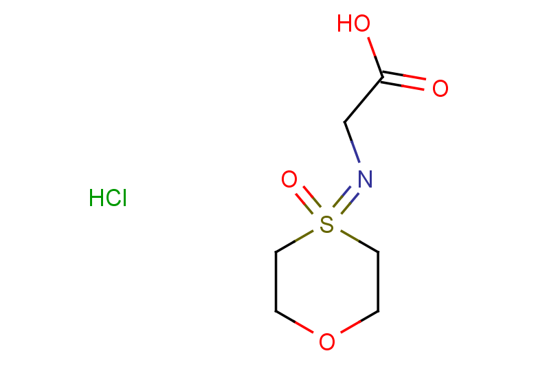 2-((4-oxido-1,4-oxathian-4-ylidene)amino]acetic acid hydrochloride