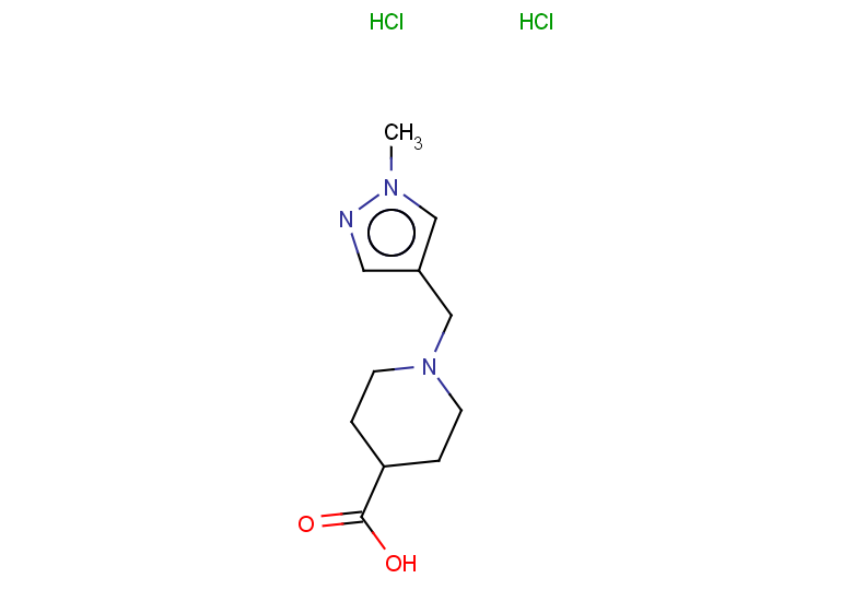 1-[(1-methyl-1H-pyrazol-4-yl)methyl]piperidine-4-carboxylic acid dihydrochloride