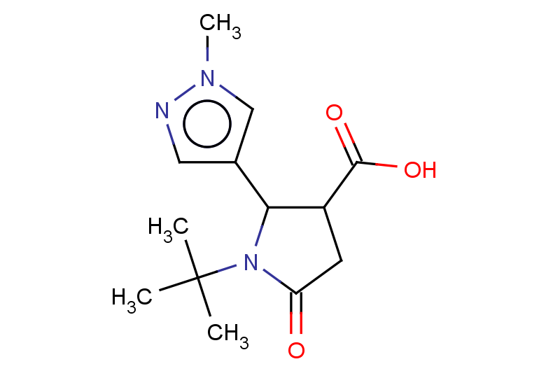 1-tert-butyl-2-(1-methyl-1H-pyrazol-4-yl)-5-oxopyrrolidine-3-carboxylic acid