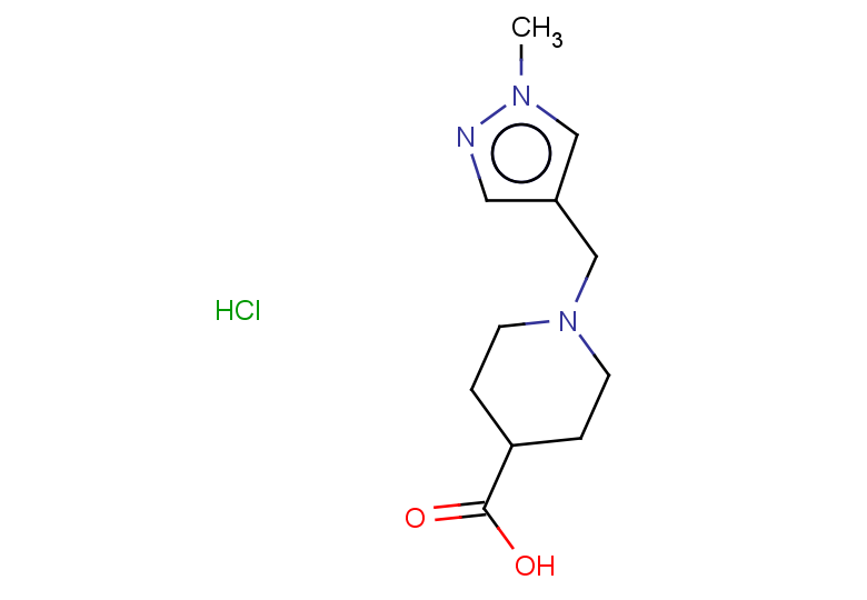 1-[(1-methyl-1H-pyrazol-4-yl)methyl]piperidine-4-carboxylic acid hydrochloride