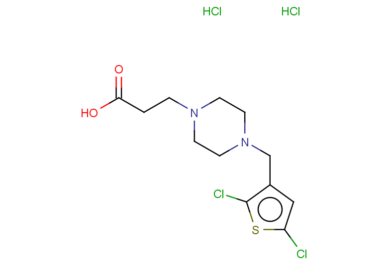 3-{4-[(2,5-dichlorothiophen-3-yl)methyl]piperazin-1-yl}propanoic acid dihydrochloride
