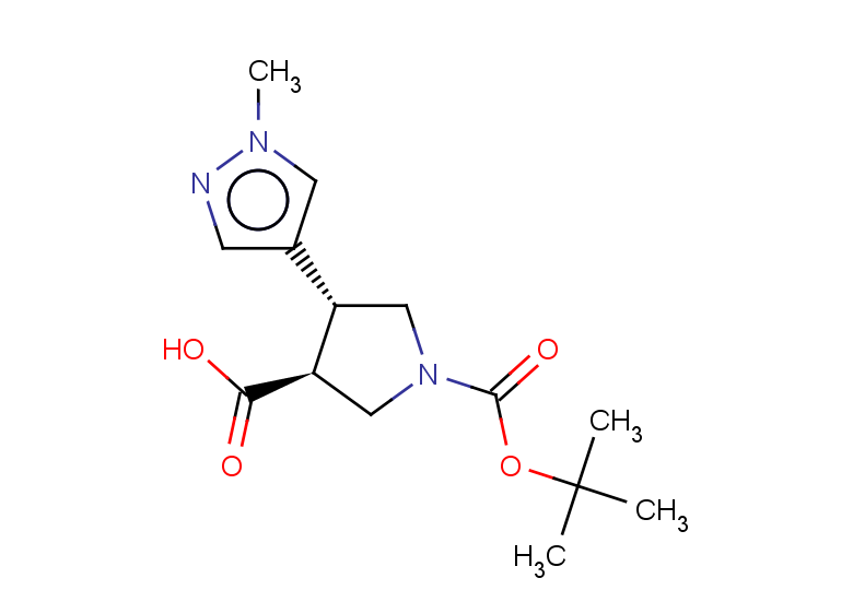rac-(3R,4S)-1-[(tert-butoxy)carbonyl]-4-(1-methyl-1H-pyrazol-4-yl)pyrrolidine-3-carboxylic acid, trans