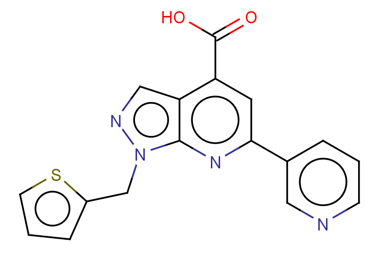 6-(pyridin-3-yl)-1-(thiophen-2-ylmethyl)-1H-pyrazolo[3,4-b]pyridine-4-carboxylic acid