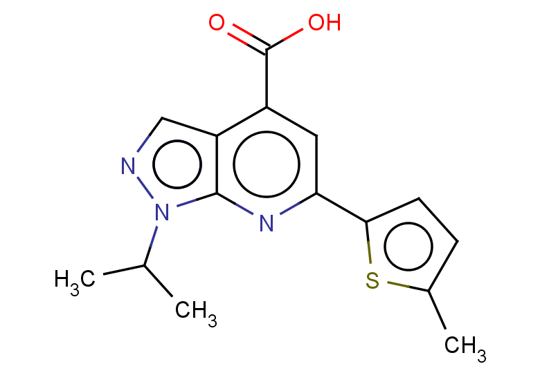 6-(5-methylthiophen-2-yl)-1-(propan-2-yl)-1H-pyrazolo[3,4-b]pyridine-4-carboxylic acid