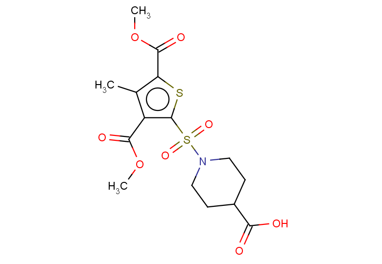 1-{[3,5-bis(methoxycarbonyl)-4-methylthiophen-2-yl]sulfonyl}piperidine-4-carboxylic acid