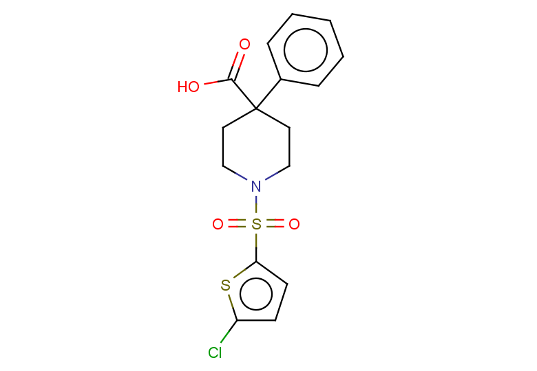 1-[(5-chlorothiophen-2-yl)sulfonyl]-4-phenylpiperidine-4-carboxylic acid