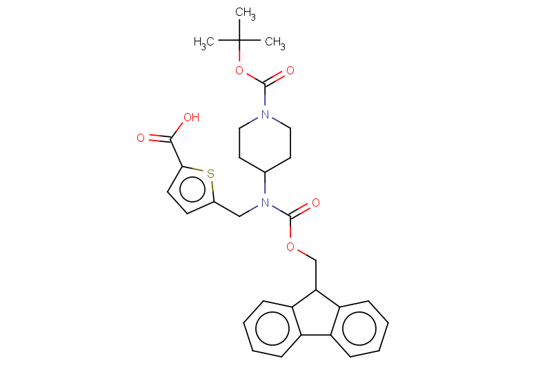 5-[({1-[(tert-butoxy)carbonyl]piperidin-4-yl}({[(9H-fluoren-9-yl)methoxy]carbonyl})amino)methyl]thiophene-2-carboxylic acid