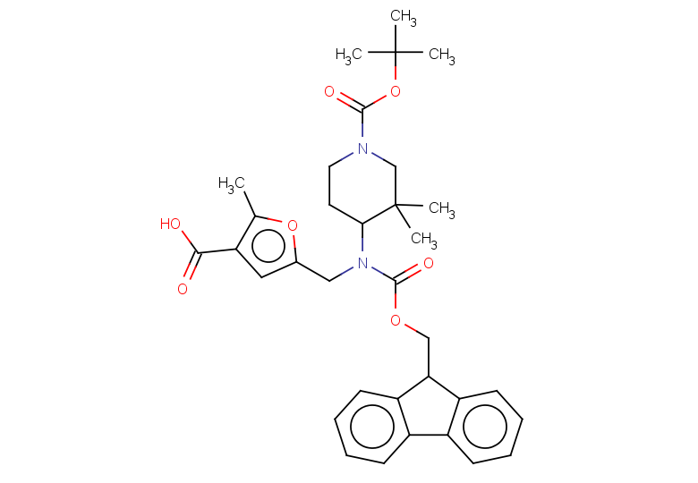 5-[({1-[(tert-butoxy)carbonyl]-3,3-dimethylpiperidin-4-yl}[(9H-fluoren-9-ylmethoxy)carbonyl]amino)methyl]-2-methylfuran-3-carboxylic acid