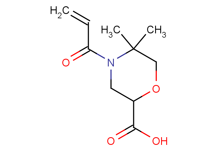 5,5-dimethyl-4-(prop-2-enoyl)morpholine-2-carboxylic acid