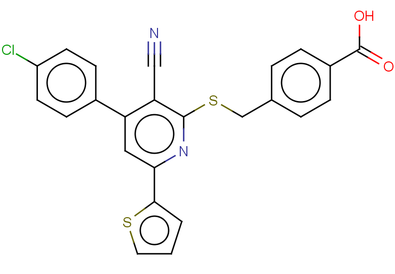 4-({[4-(4-chlorophenyl)-3-cyano-6-(thiophen-2-yl)pyridin-2-yl]sulfanyl}methyl)benzoic acid