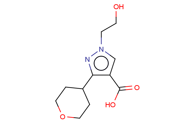 1-(2-hydroxyethyl)-3-(oxan-4-yl)-1H-pyrazole-4-carboxylic acid