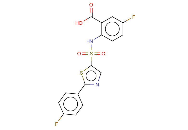 5-fluoro-2-[2-(4-fluorophenyl)-1,3-thiazole-5-sulfonamido]benzoic acid