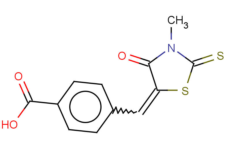 4-[(3-methyl-4-oxo-2-sulfanylidene-1,3-thiazolidin-5-ylidene)methyl]benzoic acid