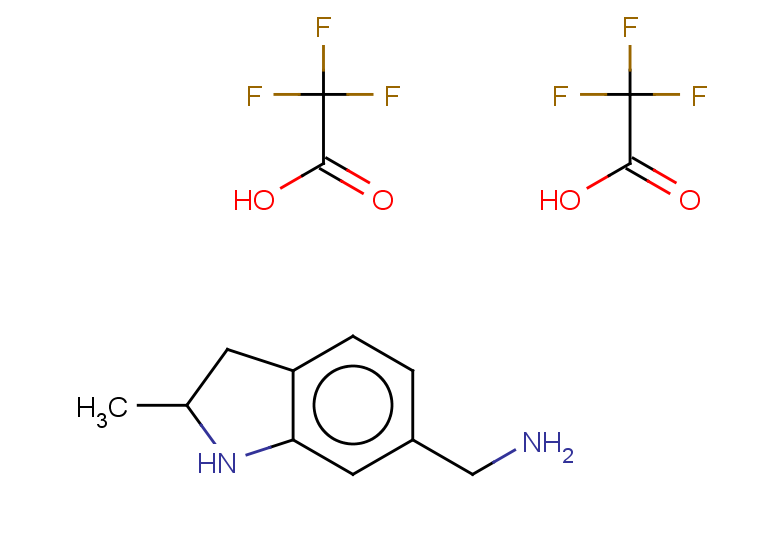 (2-methyl-2,3-dihydro-1H-indol-6-yl)methanamine; bis(2,2,2-trifluoroacetic acid)