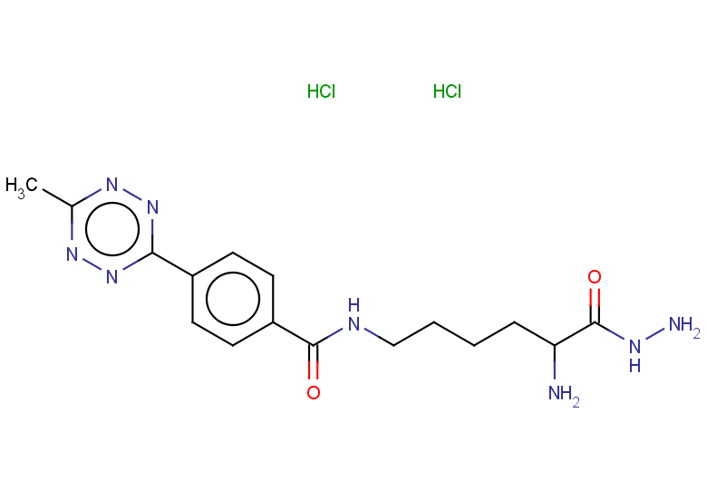 N-[5-amino-5-(hydrazinecarbonyl)pentyl]-4-(6-methyl-1,2,4,5-tetrazin-3-yl)benzamide dihydrochloride