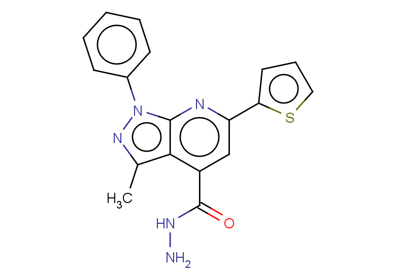 3-methyl-1-phenyl-6-(thiophen-2-yl)-1H-pyrazolo[3,4-b]pyridine-4-carbohydrazide