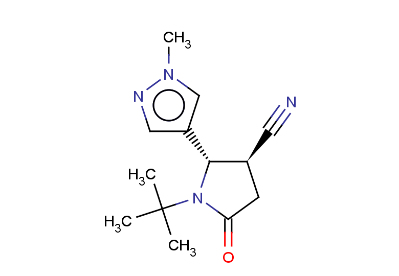 rac-(2R,3R)-1-tert-butyl-2-(1-methyl-1H-pyrazol-4-yl)-5-oxopyrrolidine-3-carbonitrile, trans