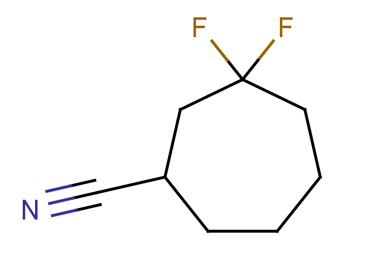 3,3-difluorocycloheptane-1-carbonitrile