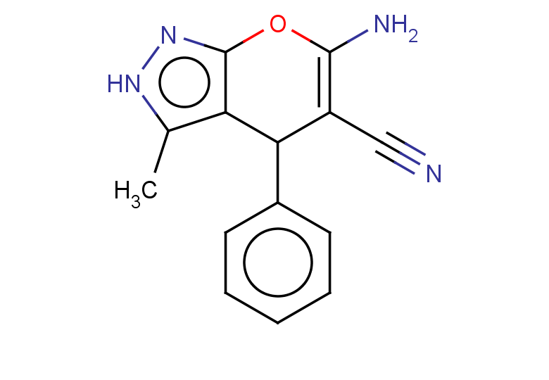 6-amino-3-methyl-4-phenyl-2H,4H-pyrano[2,3-c]pyrazole-5-carbonitrile