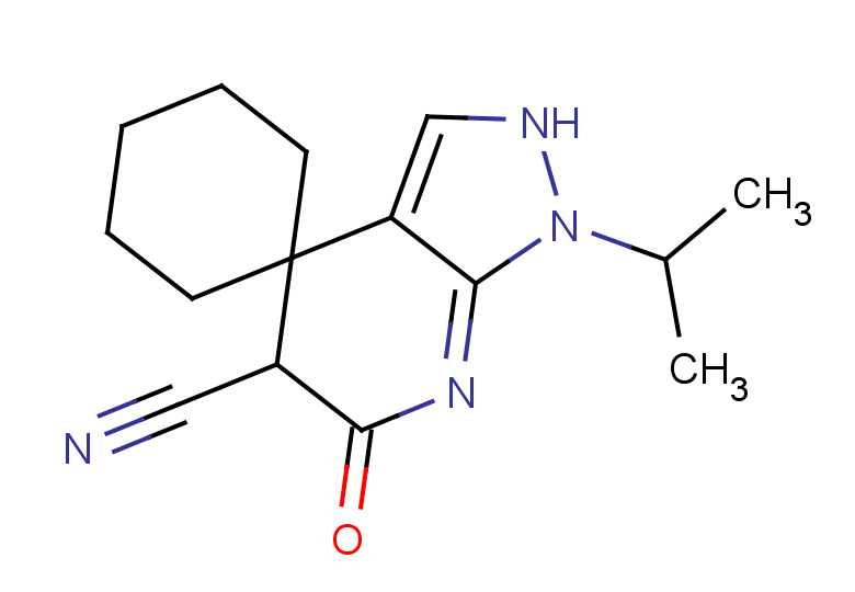 3'-oxo-5'-(propan-2-yl)-2',3',5',6'-tetrahydrospiro[cyclohexane-1,1'-pyrazolo[3,4-b]pyridine]-2'-carbonitrile