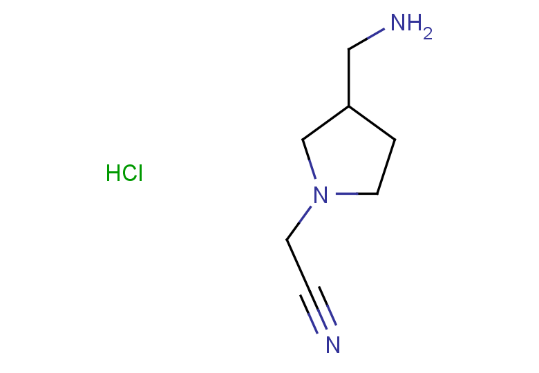 2-[3-(aminomethyl)pyrrolidin-1-yl]acetonitrile hydrochloride