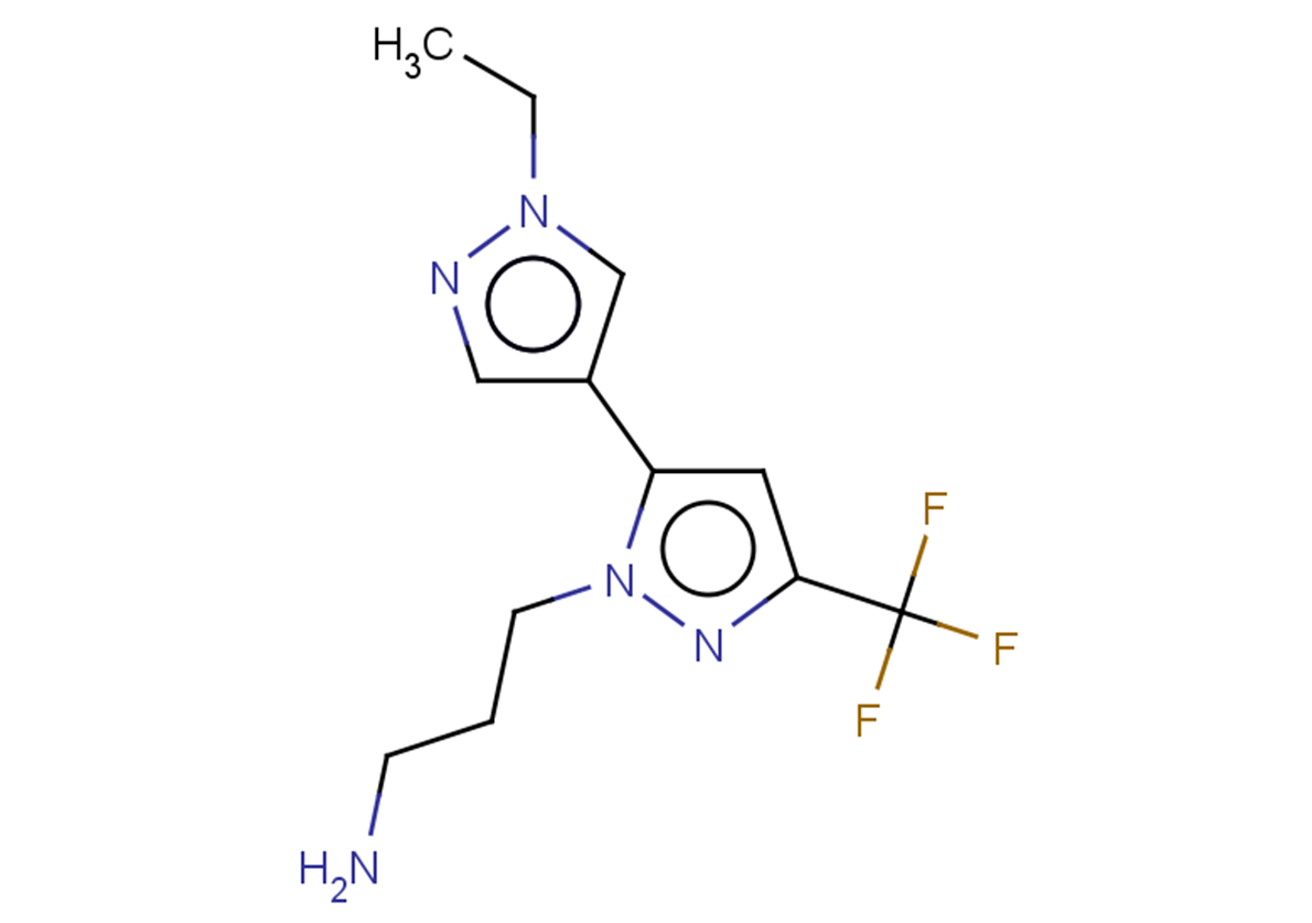 3-[5-(1-ethyl-1H-pyrazol-4-yl)-3-(trifluoromethyl)-1H-pyrazol-1-yl]propan-1-amine