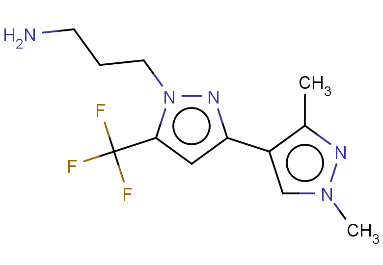 3-[3-(1,3-dimethyl-1H-pyrazol-4-yl)-5-(trifluoromethyl)-1H-pyrazol-1-yl]propan-1-amine