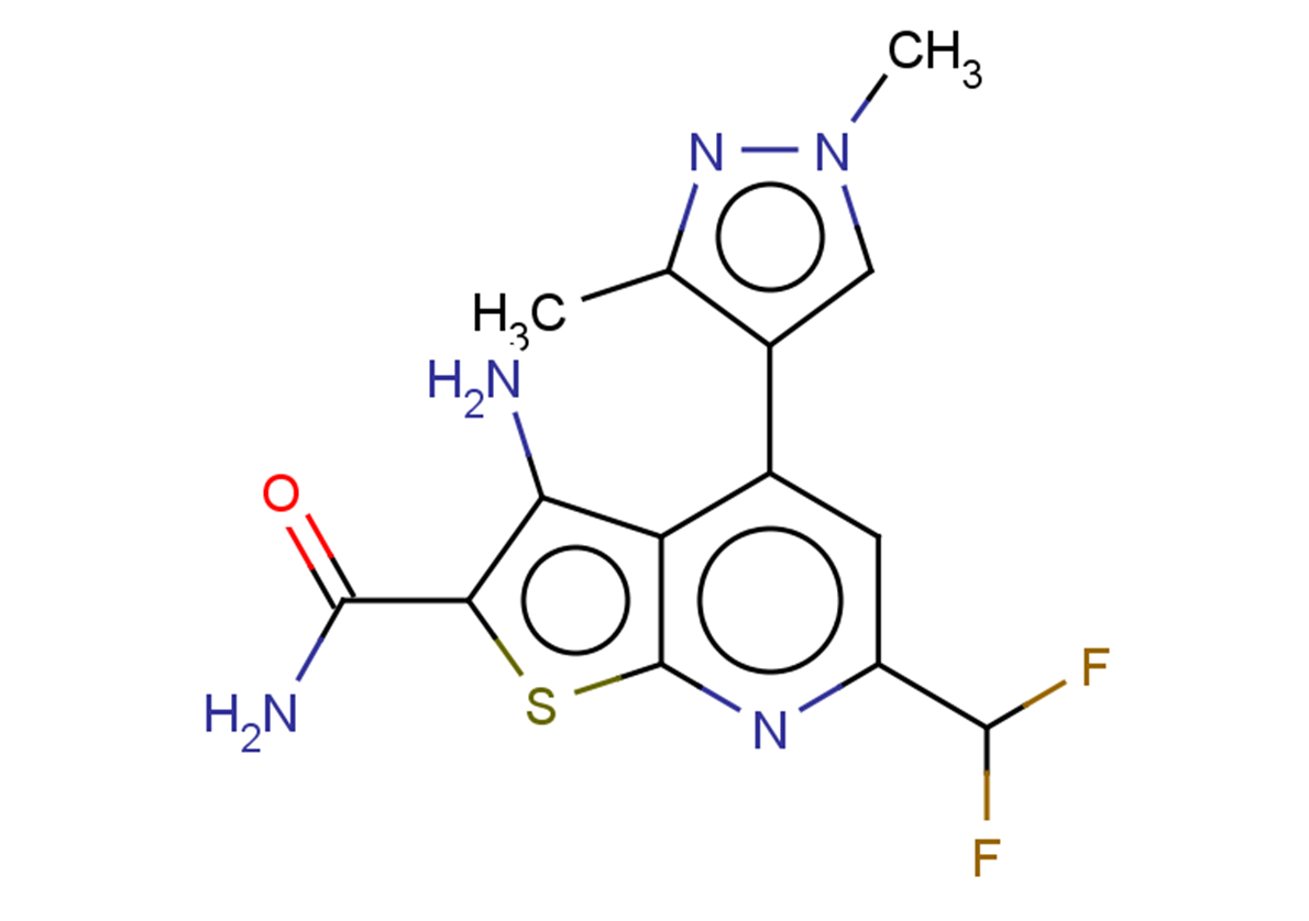 3-amino-6-(difluoromethyl)-4-(1,3-dimethyl-1H-pyrazol-4-yl)thieno[2,3-b]pyridine-2-carboxamide