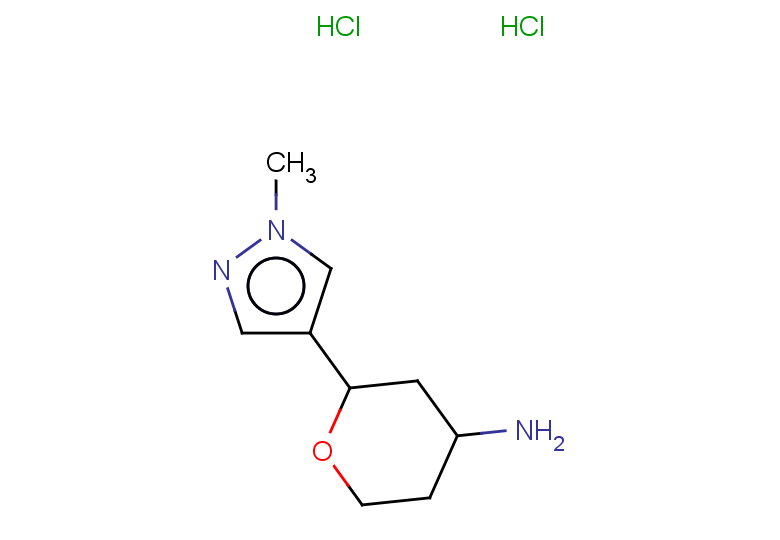 2-(1-methyl-1H-pyrazol-4-yl)oxan-4-amine dihydrochloride