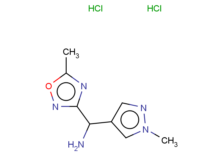 (5-methyl-1,2,4-oxadiazol-3-yl)(1-methyl-1H-pyrazol-4-yl)methanamine dihydrochloride