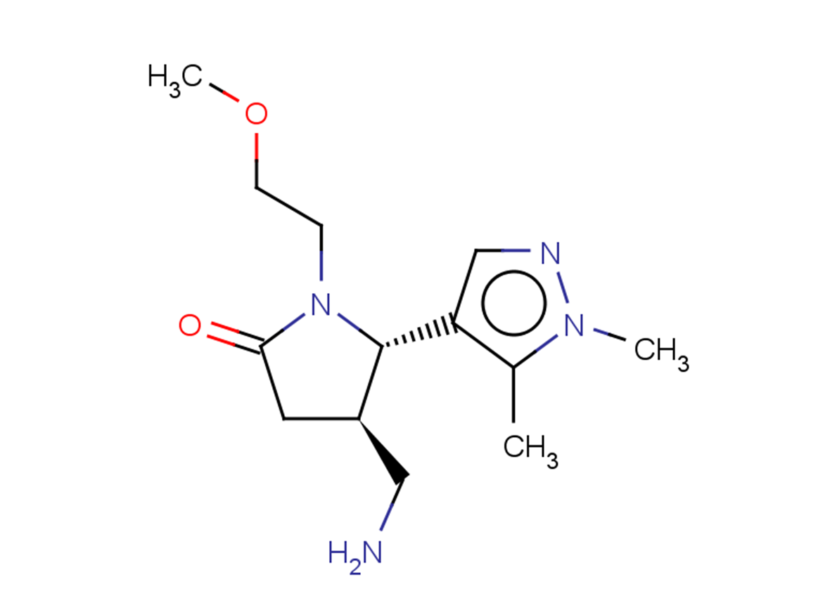 rac-(4R,5S)-4-(aminomethyl)-5-(1,5-dimethyl-1H-pyrazol-4-yl)-1-(2-methoxyethyl)pyrrolidin-2-one, trans